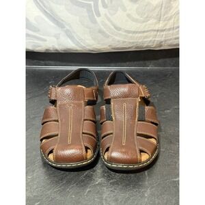 Dr. Scholl's Men's Gaston Leather Fisherman Sandals Briar‎ Size 11 M Memory Foam